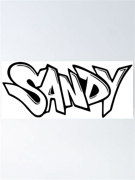 Sandy Graffiti Name Design Poster For Sale By Namethatshirt Redbubble