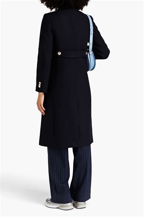 Sandro Double Breasted Wool Blend Twill Coat The Outnet