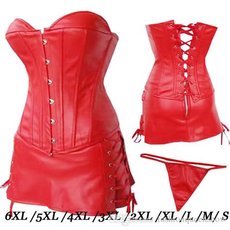 Big Big Size Sexy Black Red Womens Corset Gothic Faux Leather Bustier Ladies Underwear Shapewear