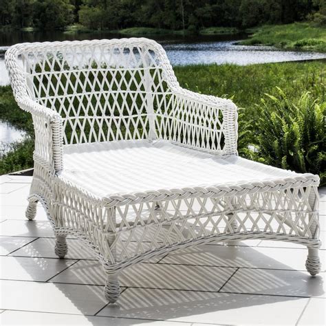 Everglades White Resin Wicker Patio Chaise Lounge By Lakeview Outdoor
