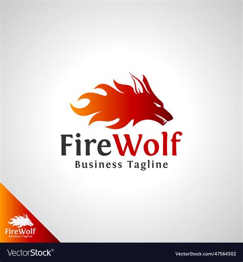 Fire Wolf Logo Template Royalty Free Vector Image
