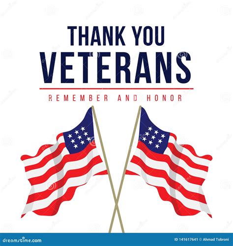 Thank You Veterans Honoring All Who Served Cartoon Vector