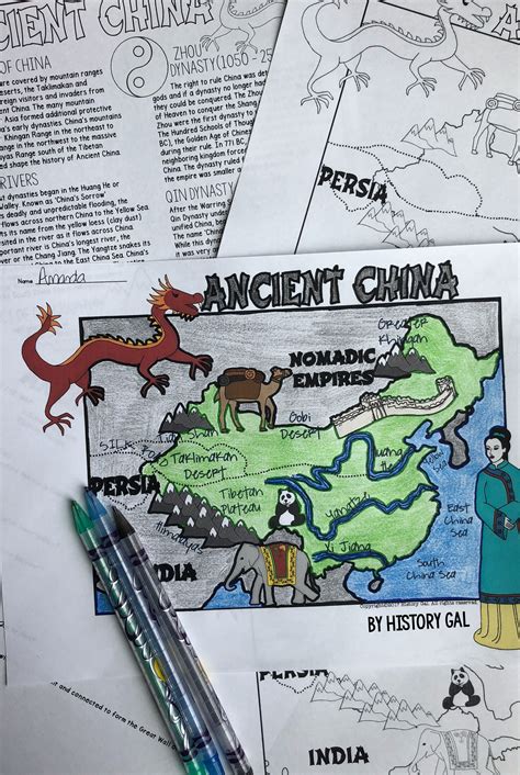 Ancient China Geography Map Worksheet