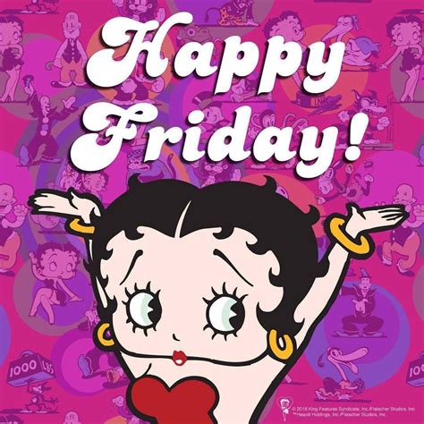 Betty Boop Happy Friday Greeting In 2021 Betty Boop Betty Boop Art