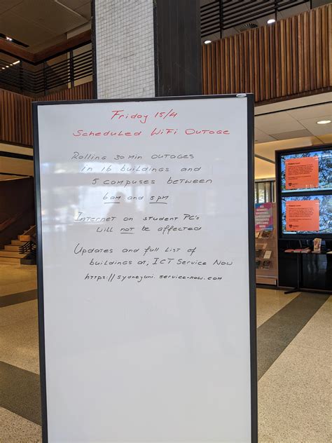 PSA: Rolling WiFi outages today (Friday 15 April) on campus (desktop