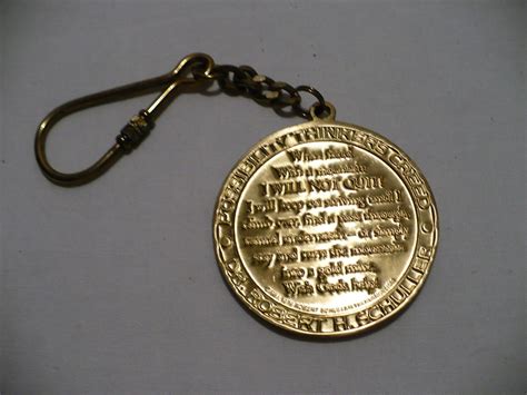 Possibility Thinkers Creed Dr Robert Schuller 2 Medal Keychain Key