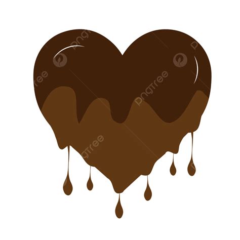 Gambar Cinta Coklat Leleh Cinta Jantung Cokelat Png Dan Vektor