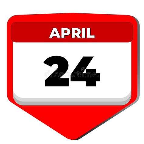 24 April Vector Icon Calendar Day 24 Date Of April Twenty Fourth Day