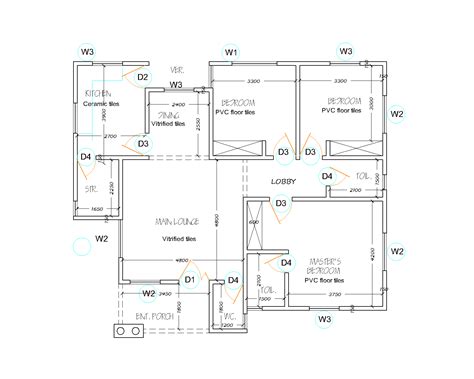 Drawing Bedroom Flat Design Plan In Nigeria