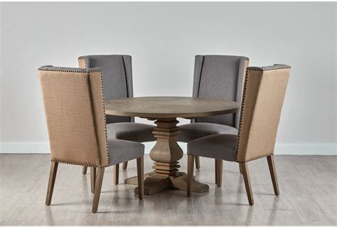Hadlow Gray 54 Table And 4 Upholstered Chairs