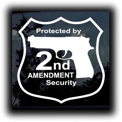 Protected By 2nd Amendment Window Decal Sticker Custom Made In The Usa Fast Shipping
