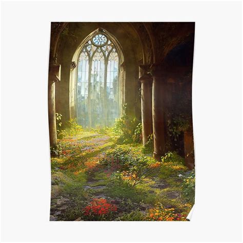 Old Church Ruin With Flowers And Grass Poster For Sale By Ycchuang