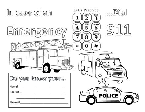 911 Worksheet For Kindergarten