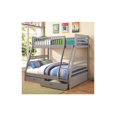 Ashton Over Bunk 2 Drawer Bed Grey Twinfull 460182 By Coaster