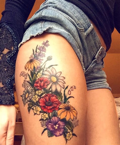 small tattoo idea floral thigh tattoos hip tattoos women thigh tattoos women kulturaupice