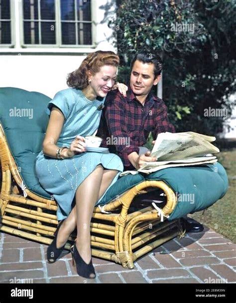 Glenn Ford 1916 2006 Canadian American Film Actor With His First Wife