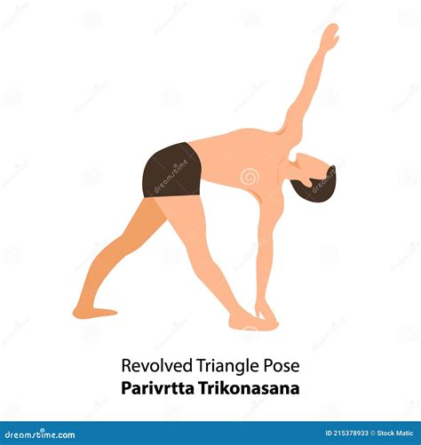 Revolved Triangle Pose Parivrtta Trikonasana Vector Stock Vector