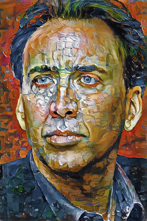 Nicolas Cage Painting Portrait Digital Art By Yury Malkov Pixels
