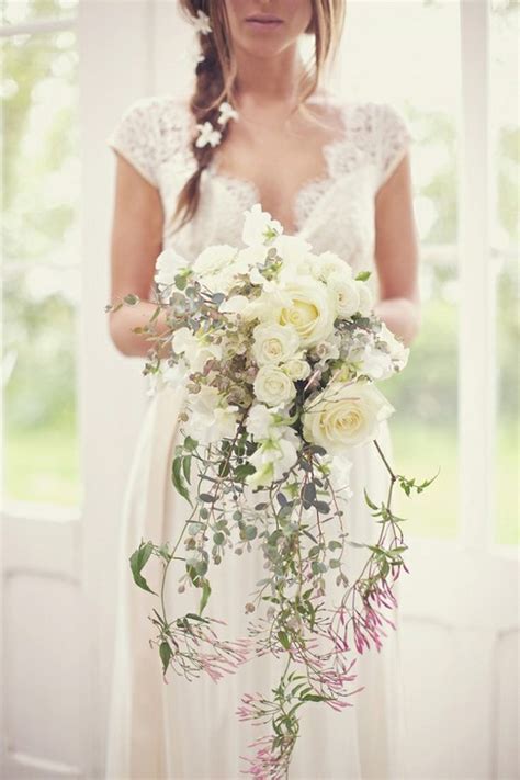 Bouquet Inspiration White Cascading Bridal Bouquet