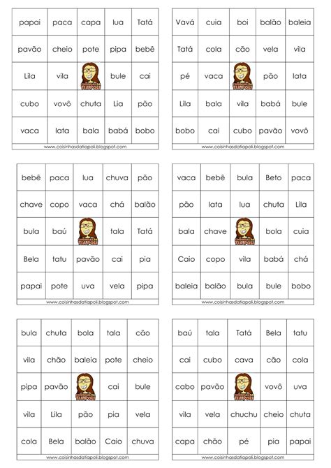 Jogo Bingo Das Silabas Simples Cartelas Atividades De Ano Bingo Images