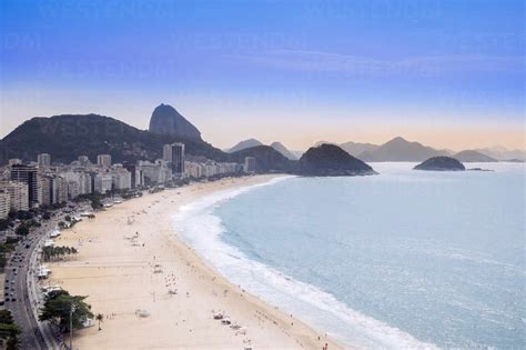 Elevated View Of The Beach And The Atlantic Ocean Copacabana Rio De