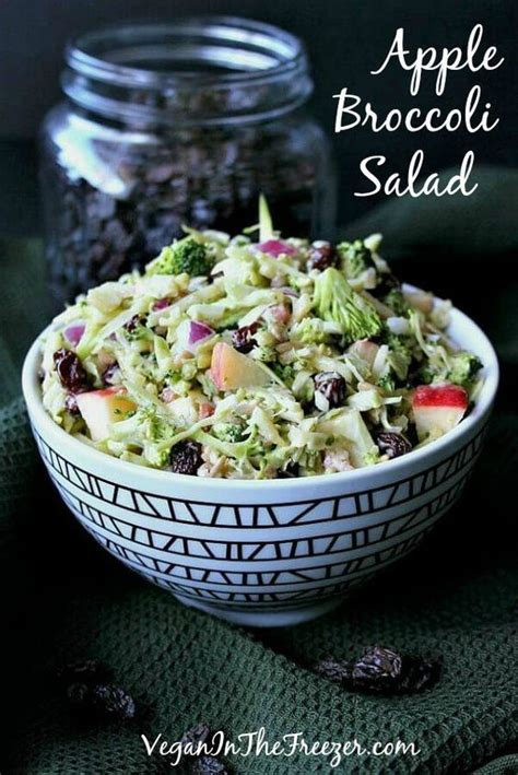 The broccoli and almonds also add a bunch of protein to keep you full for a while. Healthy broccoli salad with apples and raisins. This is ...