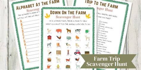 Farm Trip Scavenger Hunt Printable Bundle Our Humble Den