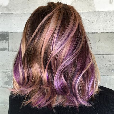 5 Brown Hair With Caramel And Purple Highlights Capellistyle