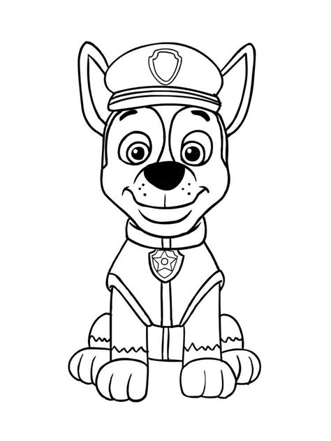 Chase Paw Patrol Coloring Pages Download And Print Chase Paw Patrol