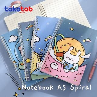Jual Tokotab Notebook Buku Tulis A Spiral Aesthetic Cute Garis Buku Catatan Indonesia Shopee