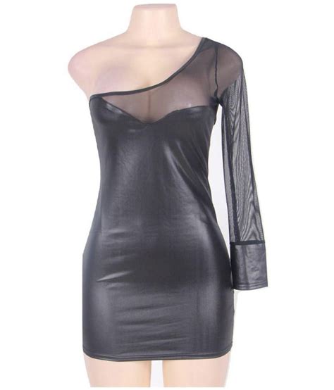 Westclub Faux Leather Black Bodycon Dress Buy Westclub Faux Leather