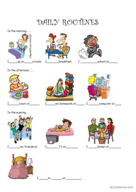 DAILY ROUTINES English ESL Worksheets Pdf Doc