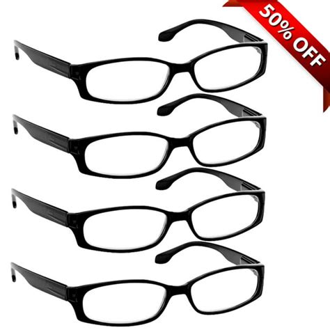 Reading Glasses 1 75 4 Pack Of Readers For Men And Women 4 Black