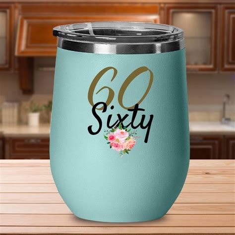 60th Birthday Wine Glass For Women 60 Year Old Cup Sixty Etsy 70th Birthday Wine Glass 60th