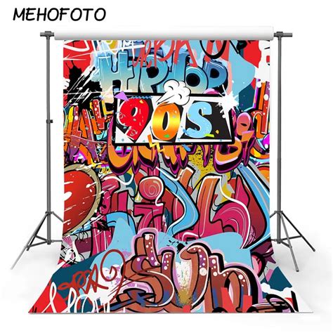 MEHOFOTO S Retro Graffiti Photography Backdrops Hip Hop Theme Party Photo Background Decor