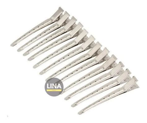 Pack De 12 Pinzas Metálicas Para Cabello Peluqueria Barberia Linastore