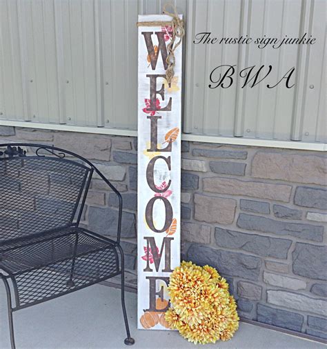Primitive Fall Welcome Sign Fall Porch Sign Autumn Porch