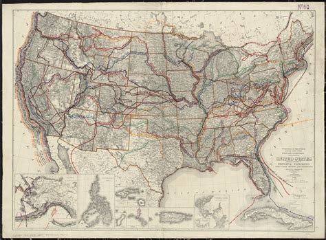 United States Showing Routes Of Principal Explorers And Early Roads And