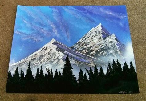 Purple Mountains Spray Paint On Posterboard 22 X 28 Contact Me At