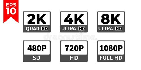 8k Ultra Hd Icon 4k Ultra Hd 2k Quad Hd Logo 480p Sd 720p Hd 1080p