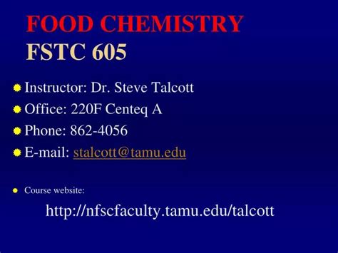 Ppt Food Chemistry Fstc 605 Powerpoint Presentation Free Download