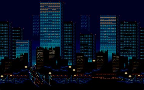 2880x1800 City Buildings Lights 8 Bit Macbook Pro Retina Hd 4k