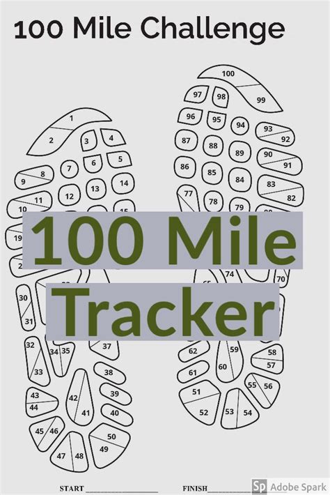 100 Mile Tracker Printable