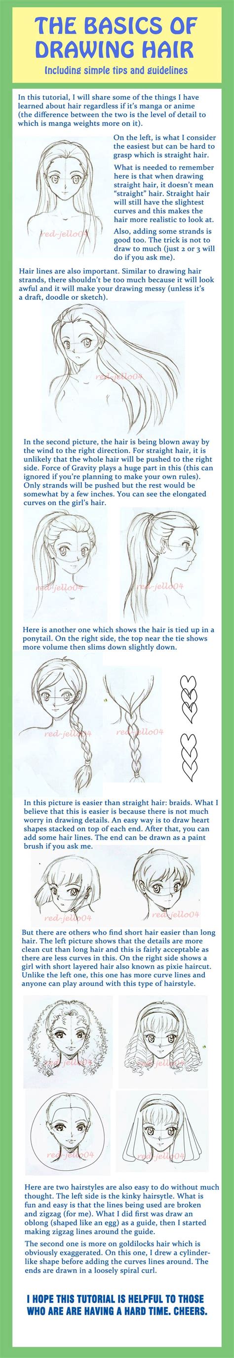 Basic Hair Tutorial By Red Jello04 On Deviantart How To Draw Hair