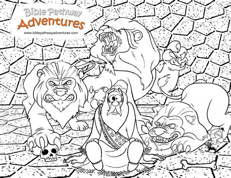 The second page is a stone that conceals the opening. Free Bible coloring page - Daniel in the Lion's Den | 어린이