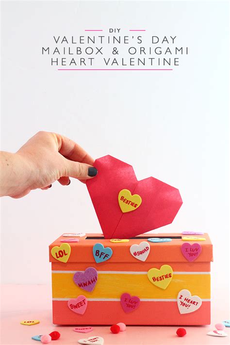Diy Valentines Day Mailbox And Origami Heart Valentine With Video