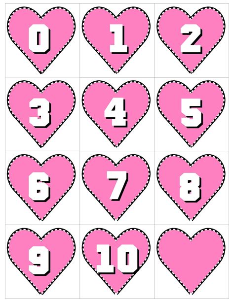Instant Download Hearts 0 10 Number Cards Activity Set For Learning