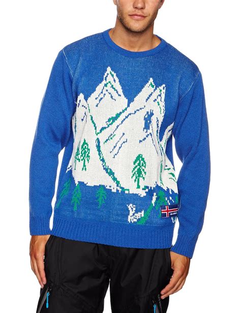 Ski Jumper Alps Knit Mens Jumper Royal Small Uk Clothing