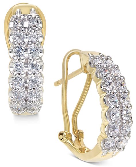 Macy S Diamond Hoop Earrings Ct T W In K White Gold Yellow