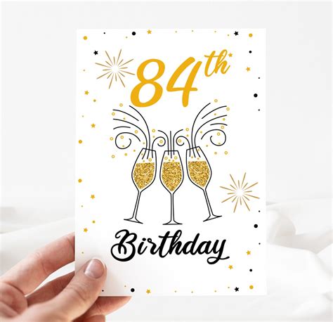 Funny Birthday Card 84th Happy Birthday Card 84th Birthday Etsy